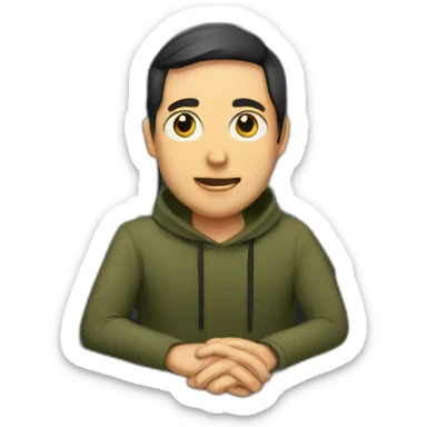 man in an underground bunker in front of several monitors sticker