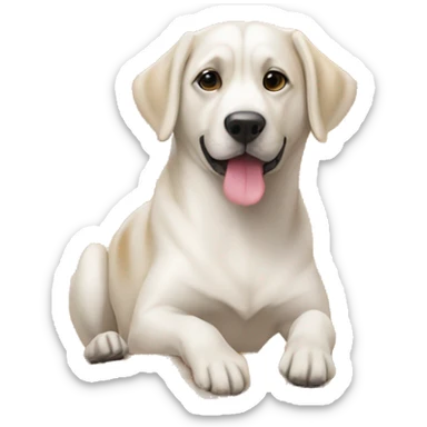 Hund liegt vor einer Pyramide sticker