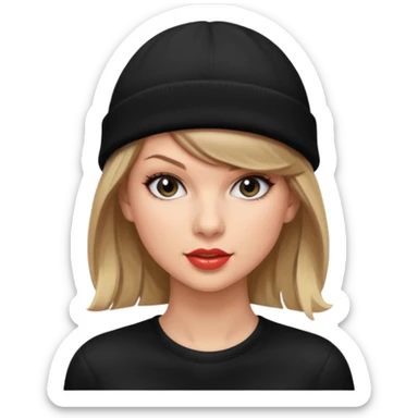 taylor swift wearing beanie sticker