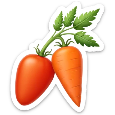 A tomato carrot sticker