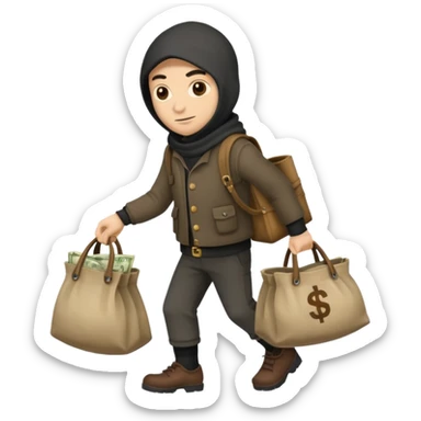 Ladrón con bolsa de dinero  sticker