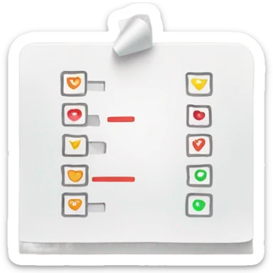 Create a minimal checklist emoji with YES/NO boxes. Use a minimalist style that emphasizes simplicity. sticker