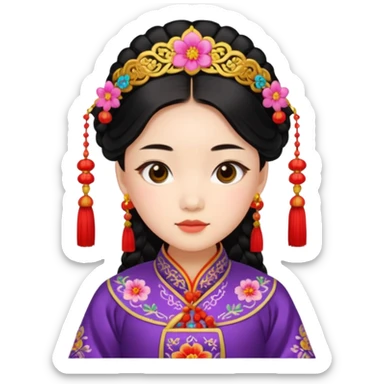 chinese girl in traditional costume sticker