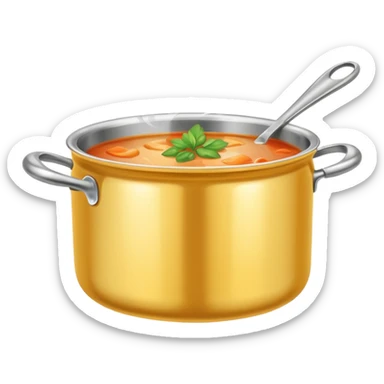 an empty kitchen soup pot sticker