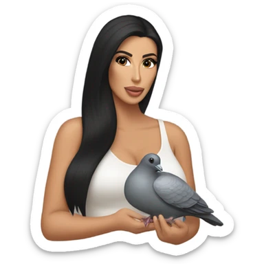 Kim Kardashian with a pigeon  sticker