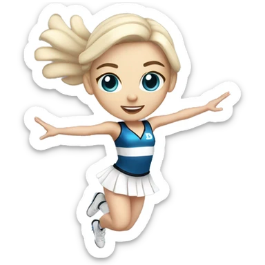 pale skin Cheerleader light skin flying with bases underneath  sticker