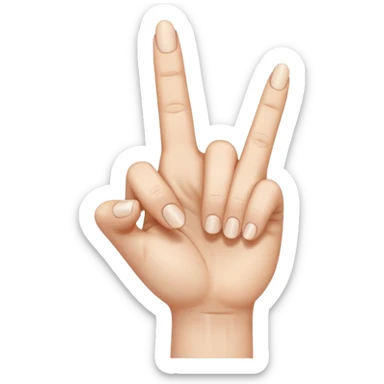 a hand with only the thumb, pointer, and middle finger extended with the remaining 2 fingers down sticker