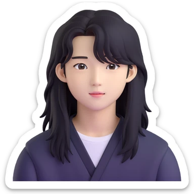 Hyunjin from Stray Kids, K-pop idol with long hair sticker