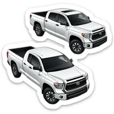 TOYOTA TUNDRA WHITE ON BIG WHEELS sticker