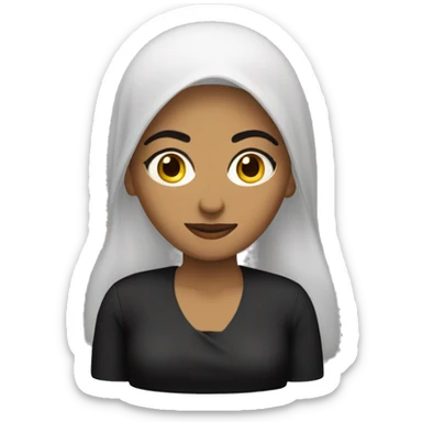 middle eastern woman wearing a black sheila head shot  sticker