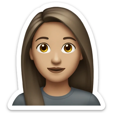 Brunette straight haired light skinned  girl  sticker