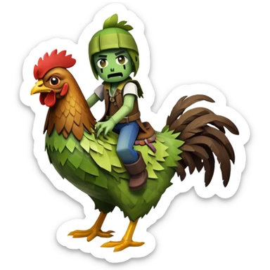 Minecraft zombie riding a chicken sticker