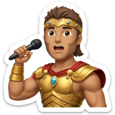 gladiator singing with micro sticker