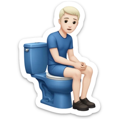 Man about to sit on toilet sticker