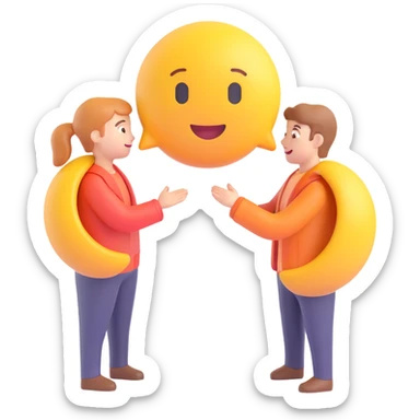 two people talking in a loop, representing circle back emoji sticker