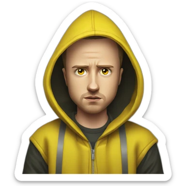 Young Jesse Pinkman sad yellow hood sticker