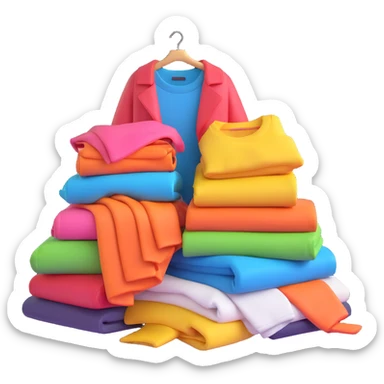 pile of fashionable clothes sticker