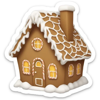 beige gingerbread house sticker