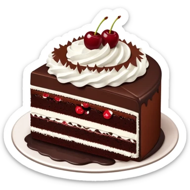 Black Forest Gateau slice sticker