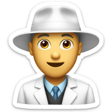 Generate a white medical university students in a square academic hat sticker
