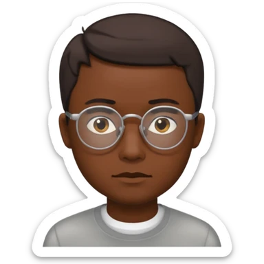 zumbi masculino, óculos fino, cabelo baixo sticker