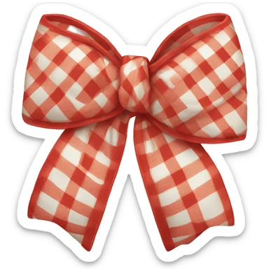 white red plaid bow sticker