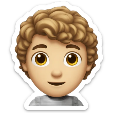 A boy with cheeks and medium lomg hair , average beard sticker