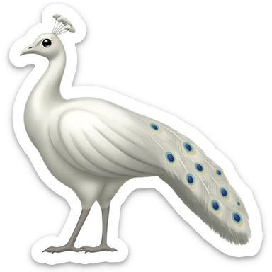 White peacock sticker