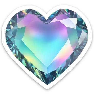 Heart shaped 56-carat iridescent diamond sticker
