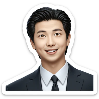 smiling boy in formal attire sticker