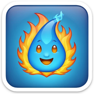 iphone blue fire emoji sticker