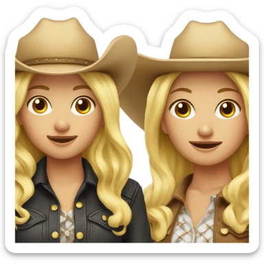 Two blonde cowgirls  sticker