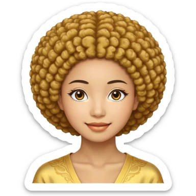 une image d'une fille métisse afro japonaise très belle de 20 ans réaliste sticker