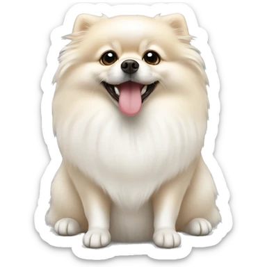 white pomeranian with bone sticker