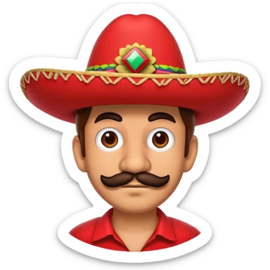 mexican mario bros with a red sombrero  sticker