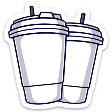 one styrofoam cup stacked inside another styrofoam cup sticker