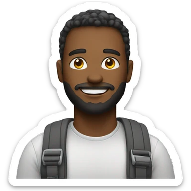 Man volunteer on podcast  sticker