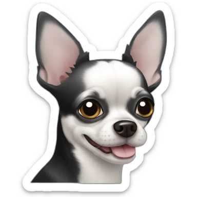 black chihuahua with a white spot in its mought sticker