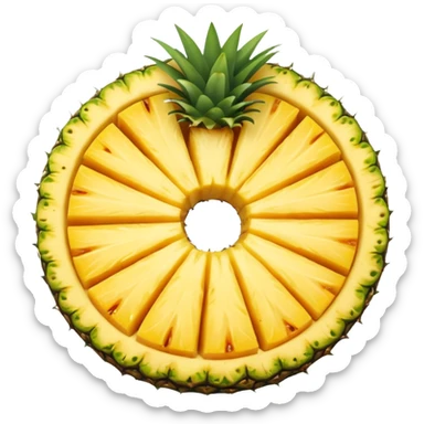 pineapple slice circular no leaves, not hollow sticker