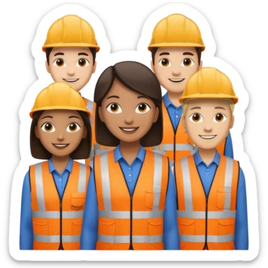 group of multiracial railway engineers sticker