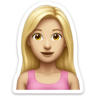 hyperrealistic caucasian blonde girl body sticker