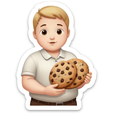 Fat boy with many cookies  sticker