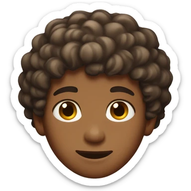 Brown skin boy with short curly brown hair and hazel eyes sticker