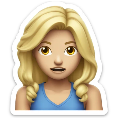 Blonde person playing video games mad sticker