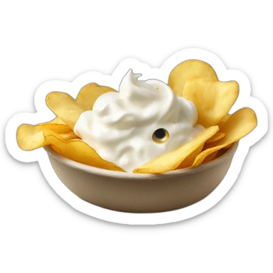 Potato chips with sour cream sticker