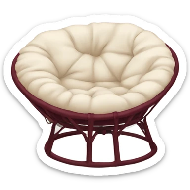 Cozy maroon and cream papasan chair sticker