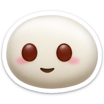 White mochi with red bean paste filling sticker