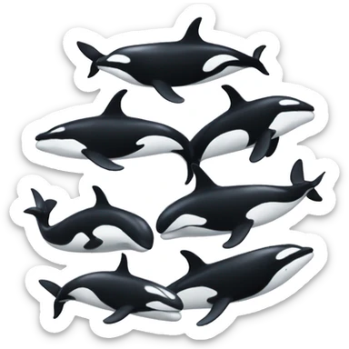 Orca whale pod  sticker
