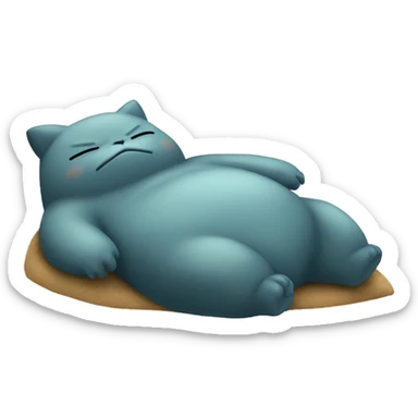 Snorlax laying down sleeping sticker