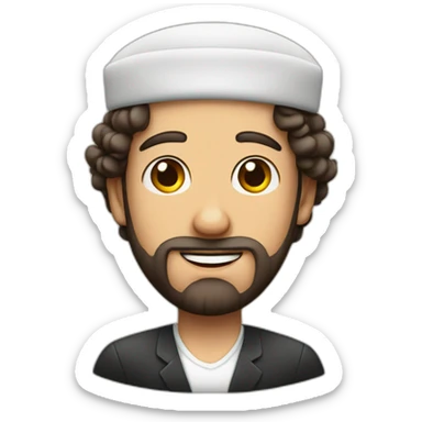 Jewish man with a kippah sticker